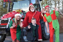 Santa and schoolchildren
